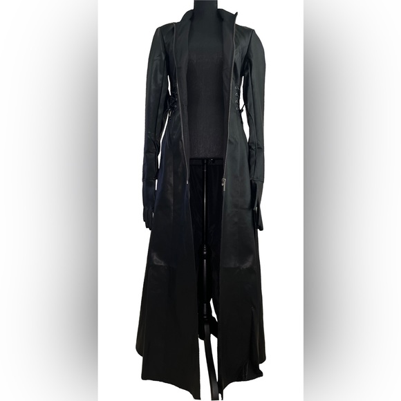 Dolls Kill Jackets & Blazers - WIDOW Corset Duster Trench Matrix Coat